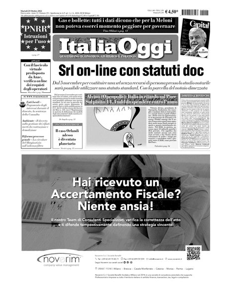 Italia oggi : quotidiano di economia finanza e politica